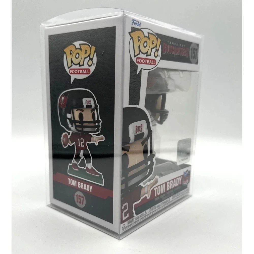 Tom Brady Funko Pop! Football #157 Vinyl Figurine w Pop Protector NFL Buccaneers